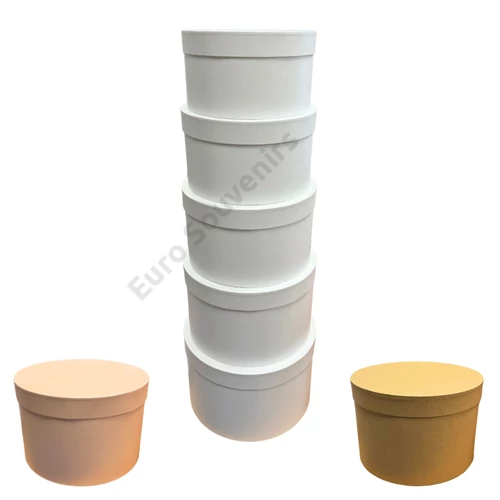 PAPÍRDOBOZ 5 DB 1/6 24x13,5;26x15;28x17;30x19,5;32x21 cm 3 SZÍNBEN