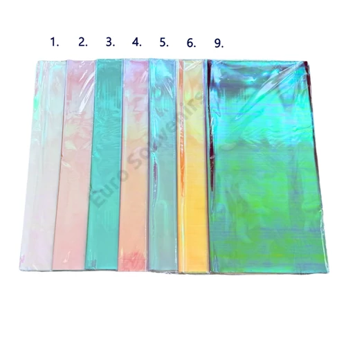 CSOMAGOLÓFÓLIA 20 DB 1/100 57x57 cm 7 SZÍNBEN, IRIZÁLÓ