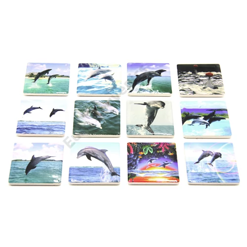MÁGNES DELFINES 12/360 6x6 cm 12 FÉLE
