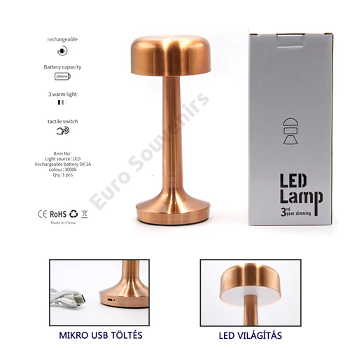 LED ASZTALI LÁMPA 1/20 10x23 cm BRONZ