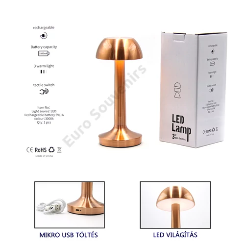 LED ASZTALI LÁMPA 1/20 10x23 cm BRONZ