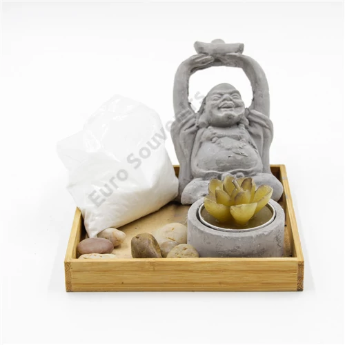 ZEN GARDEN+BUDDHA 1/36 SZETT  12x12 cm -tálca, 9x6 cm  -buddha