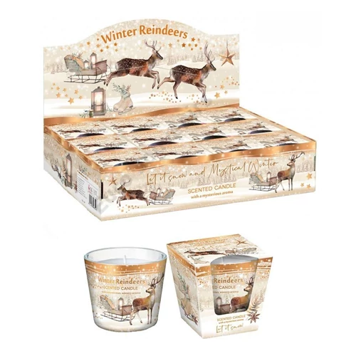 GYERTYA ILLATOS "WINTER REINDEERS" 115 GR. 30 ÓRA