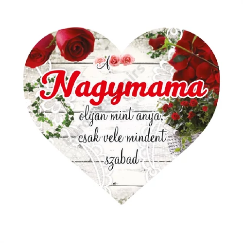MÁGNES SZÍV ANYÁK-NAPI/NAGYMAMA 1/50 10x9 cm