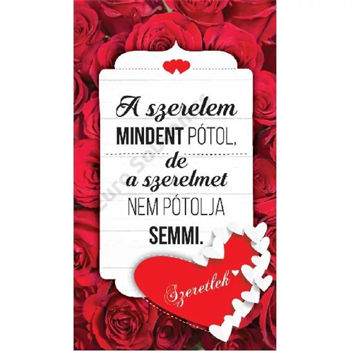 FATÁBLA "A szerelem mindent pótol..." 14x25,5 cm