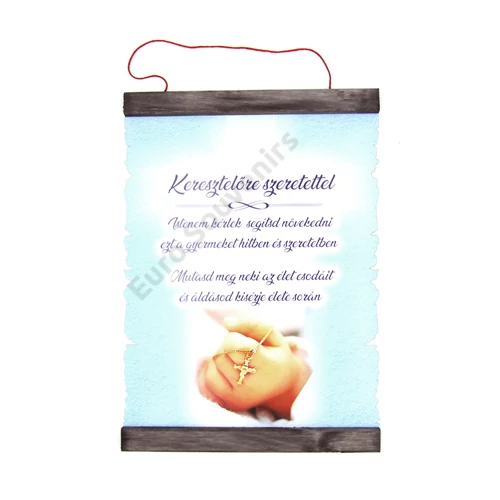 PERGAMEN KERESZTELŐRE SZERETETTEL FIÚ 20x28 cm