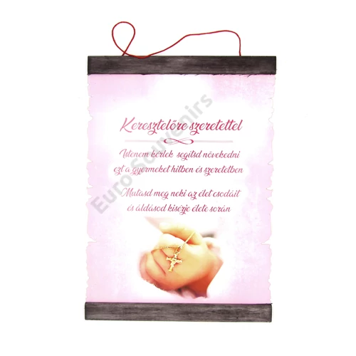 PERGAMEN KERESZTELŐRE SZERETETTEL LÁNY 20x28 cm