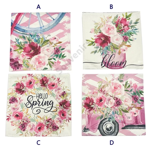 PÁRNAHUZAT TAVASZI  10/300 44x44 cm 4 FÉLE ZSÁKVÁSZON