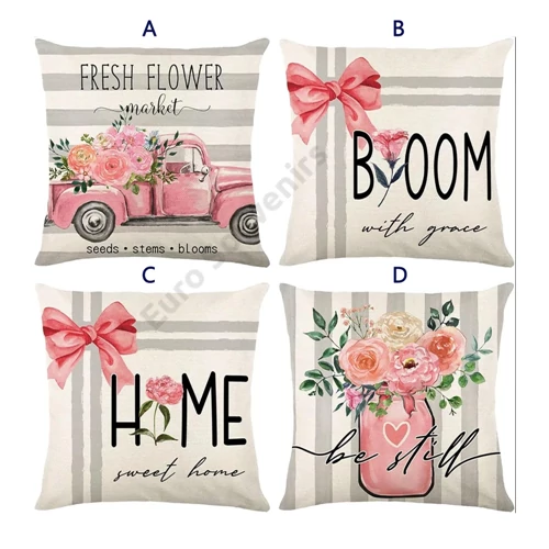 PÁRNAHUZAT TAVASZI 10/300 44x44 cm 4 FÉLE ZSÁKVÁSZON