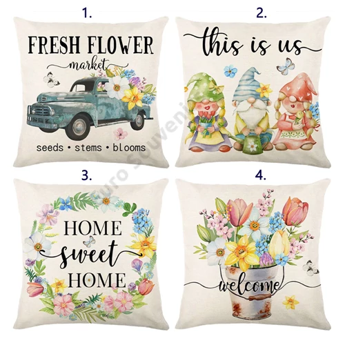 PÁRNAHUZAT TAVASZI 10/300 43x43 cm 4 FÉLE POLYESTER