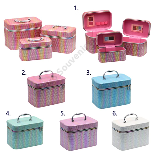 KOZMETIKAI TÁSKA 3 DB 1/24 23,5x15x17;21x14x13,5;19x10x11 cm 6 SZÍNBEN