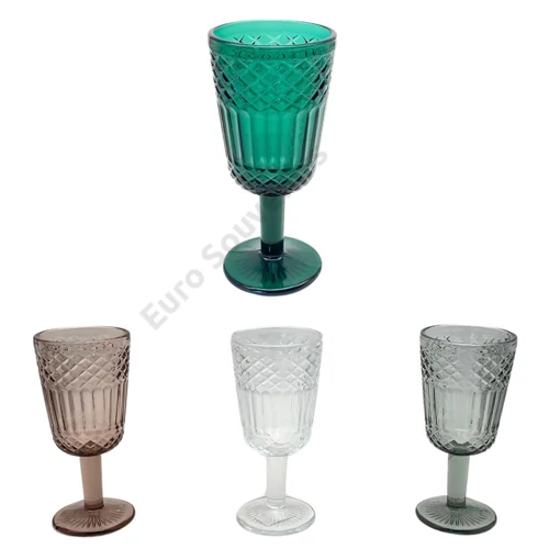 ÜVEG POHÁR TALPAS 1/48 8x17 cm 4 SZÍNBEN