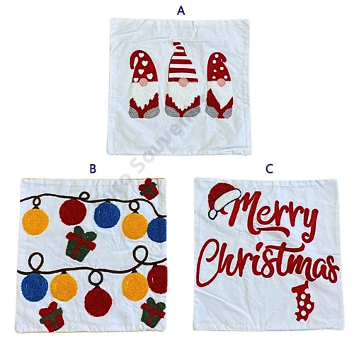 PÁRNAHUZAT KARÁCSONYI,HÍMZETT 1/100 45x45 cm 3 FÉLE