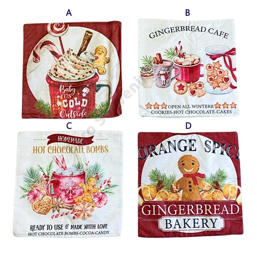 PÁRNAHUZAT KARÁCSONYI 10/300 45x45 cm 4 FÉLE ZSÁKVÁSZON