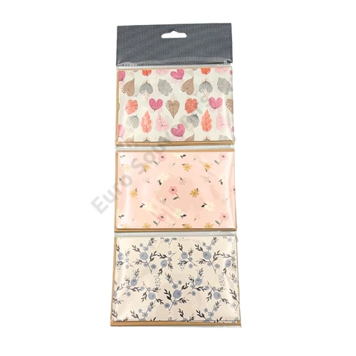 KISÉRŐKÁRTYA+BORÍTÉK 9 DB VIRÁGOS 12/360 8,5x12,7 cm 