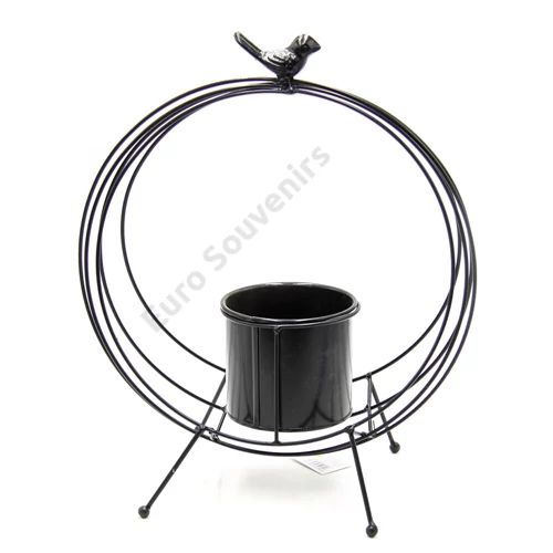 VIRÁGTARTÓ FÉM 1/35 35 cm, 9,5x8 cm FEKETE