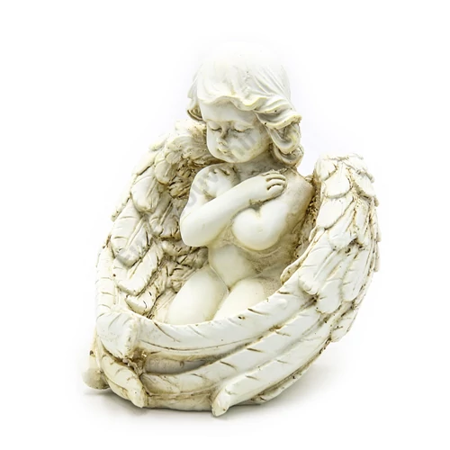 ANGYAL MÉCSESTARTÓVAL 1/36 15x13x15 cm ANTIKOLT