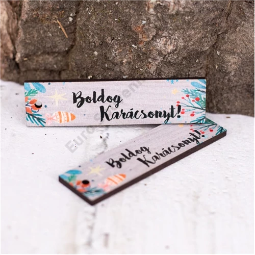 FA TÁBLÁCSKA 7x2 cm BOLDOG KARÁCSONYT 