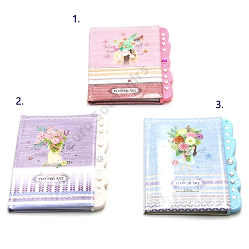 NOTESZ VIRÁGOS KÓDOS 96/192 13x15 cm 3 FÉLE