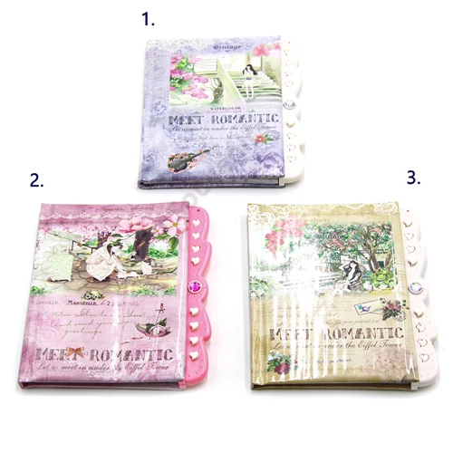 NOTESZ ROMANTIKUS KÓDOS 96/192 13x15 cm 3 FÉLE