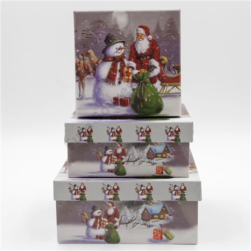 PAPÍRDOBOZ 3 DB 1/60 KARÁCSONYI 15x7x15 cm