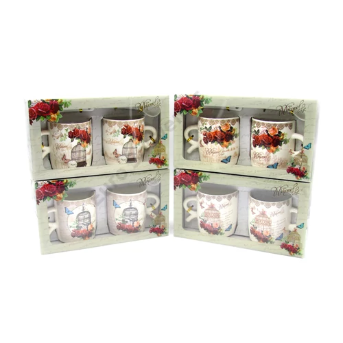 BÖGRE SZETT 2 DB-OS  DÍSZDOBOZBAN 1/60 4 féle 2 dl 22x12x7,5 cm