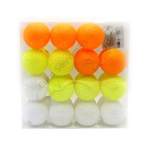 GÖMB LÁMPAFŰZÉR 30 DB-OS ELEMES 1/20 NARANCS-CITROMS.-FEHÉR 5 M