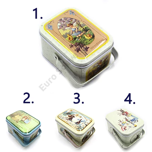 DOBOZ HÚSVÉTI FÉM 1/72 8X11X6,5 CM 4 FÉLE