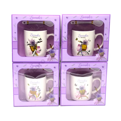 BÖGRE SZETT DÍSZDOBOZBAN LEVENDULÁS 1/120 4 féle 2dl 14x14x7,5cm
