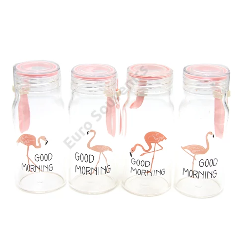 ÜVEGKULACS 1/50 FLAMINGÓS 4 dl 4 FÉLE 16 cm