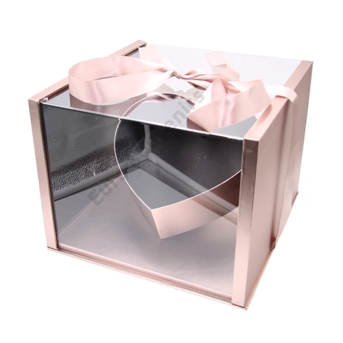 VIRÁGDOBOZ AKRIL 1/8 ROSEGOLD 23x23x19 cm