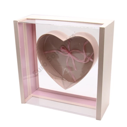 VIRÁGDOBOZ AKRIL 1/12 RÓZSASZÍN 30x30x11,5 cm