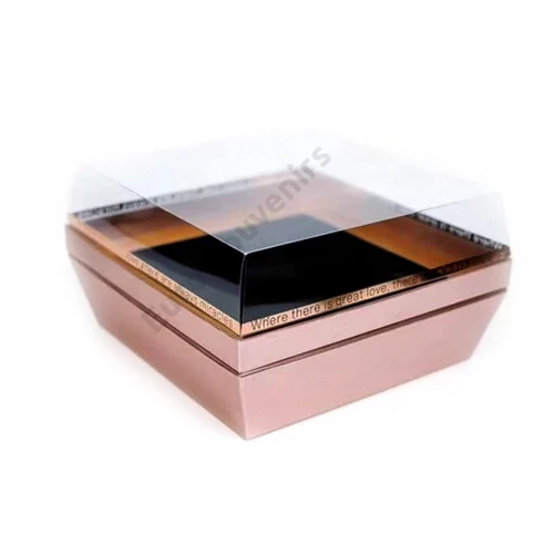 VIRÁGDOBOZ 1/16 ROSEGOLD 28x28x16 cm