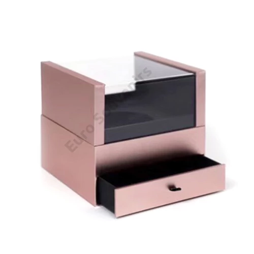 VIRÁGDOBOZ FIÓKOS 1/27 ROSEGOLD 17,5x17,5x16 cm