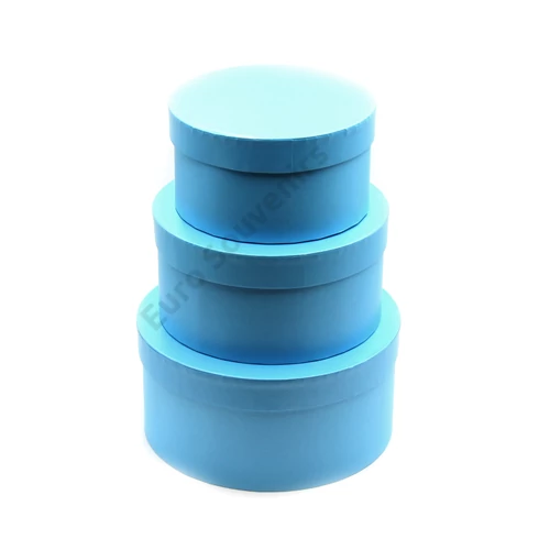 PAPÍRDOBOZ KEREK 3 DB 1/30 23x11; 20x10; 17x9 cm KÉK