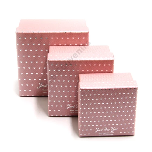 PAPÍRDOBOZ 3 DB 1/96 RÓZSASZÍN 13,5x13,5x8 CM; 11,5x11,5x7 CM; 9,5x9,5x6 CM