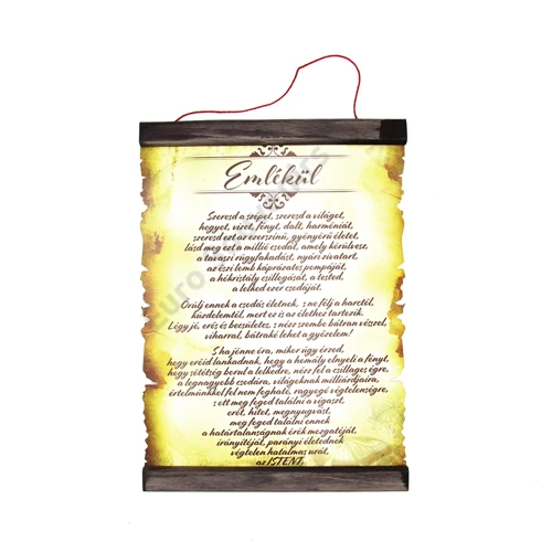 PERGAMEN EMLÉKŰL 20cmx28cm