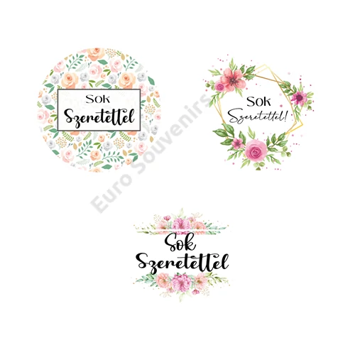 MATRICA 12 db, Sok szeretettel, KEREK 4 cm