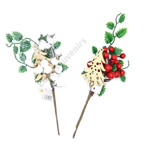 ÁG KARÁCSONYI BOGYÓS 12/60/600 25 cm FEHÉR, PIROS 