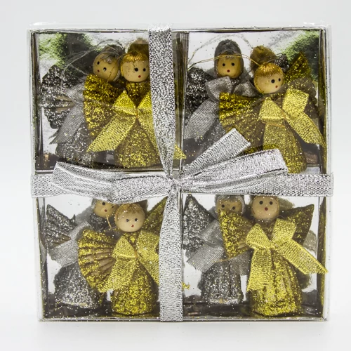 SZALMADÍSZ 8 db 1/240 angyalos 4x6 cm