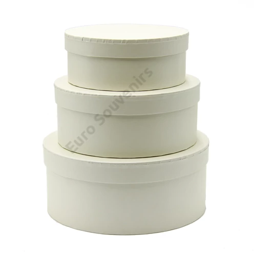 PAPÍRDOBOZ KEREK 3 DB 1/36 21,5x9; 18,5x7,5; 15,5x6 cm KRÉM