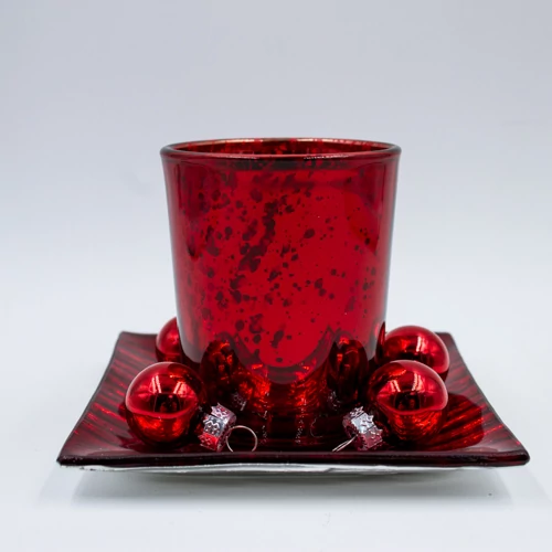 MÉCSESTARTÓ PIROS 24/48 11x10 cm