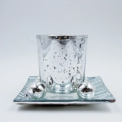 MÉCSESTARTÓ EZÜST 24/48 11x10 cm