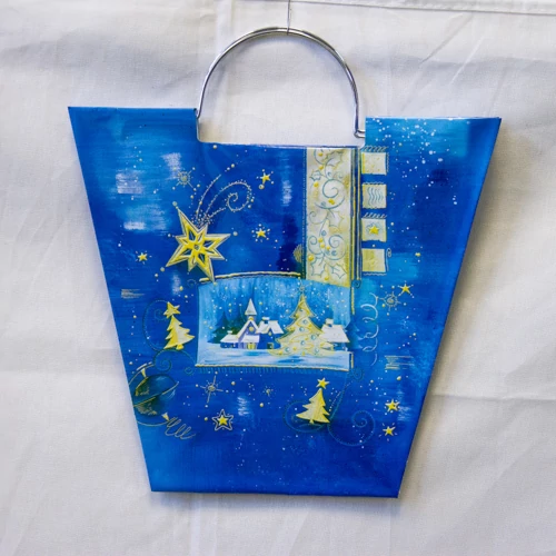 DÍSZZACSKÓ  12/144 KÉK FÉM FÜL 20x29 cm