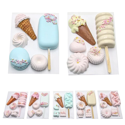 GIPSZ DEKOR JÉGKRÉMES 5 DB; JÉGKRÉM: 11,5x3,5 cm TÖBB SZÍNBEN