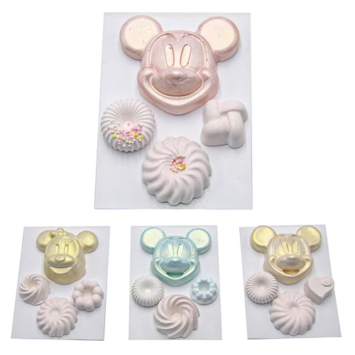 GIPSZ DEKOR MINNIE, MICKEY 4 DB; MINNIE, MICKEY: 7x6,5 cm TÖBB SZÍNBEN