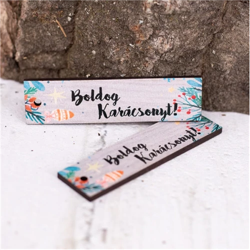 FA TÁBLÁCSKA 7x2 cm BOLDOG KARÁCSONYT 