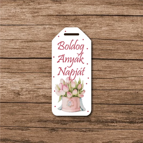 FA TÁBLÁCSKA TULIPÁNOS- Boldog Anyák napját 5,5x2,5 cm