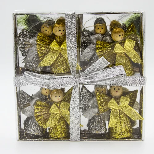 SZALMADÍSZ 8 db 1/240 angyalos 4x6 cm