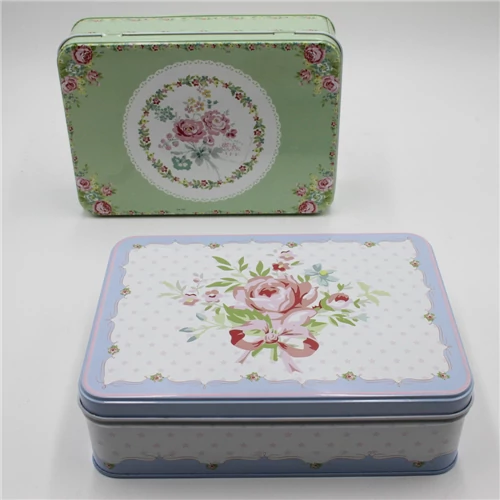 FÉMDOBOZ 12/48 2 FÉLE RÓZSÁS  5,5x19x13 cm
